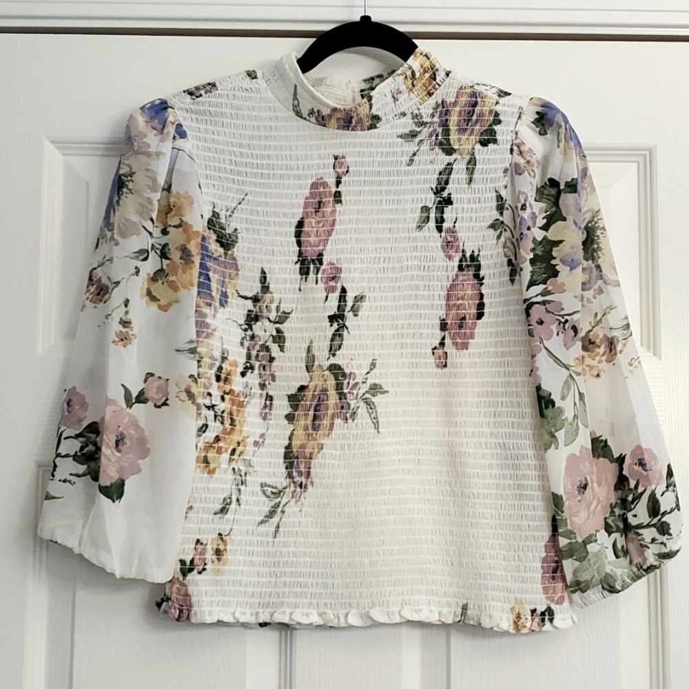 Floral pesant blouse